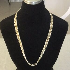 Women’s Two Tone Sterling Sliver 925  Necklace  *